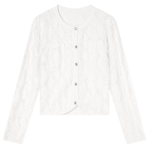 Goodland 2024 new autumn style hollow small fragrance hand-cut fringed wool knitted cardigan