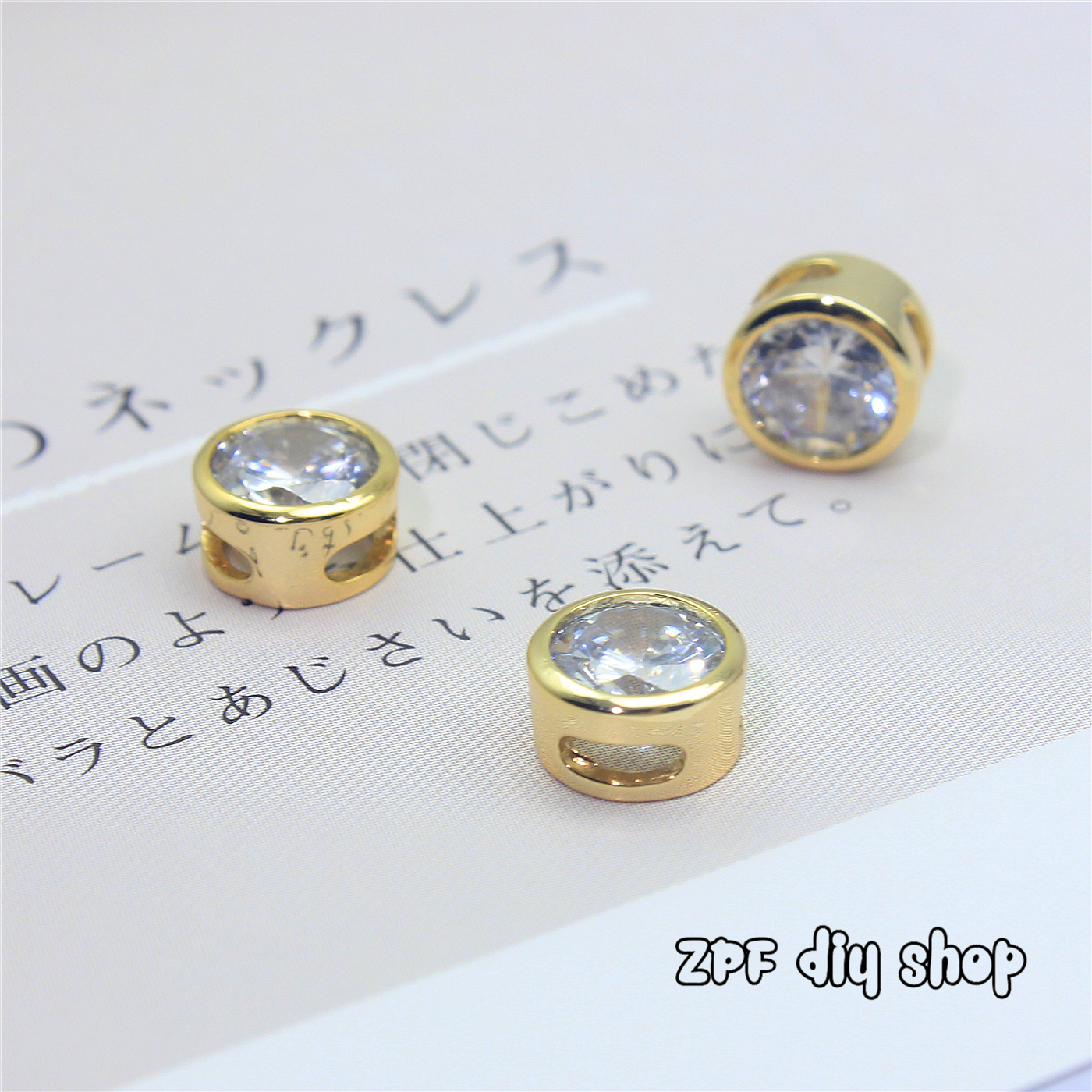 K gold accessories loose beads jewelry production materials 7MM rhinestones 18K gold-plated partition beads jewelry decoration small drill balls