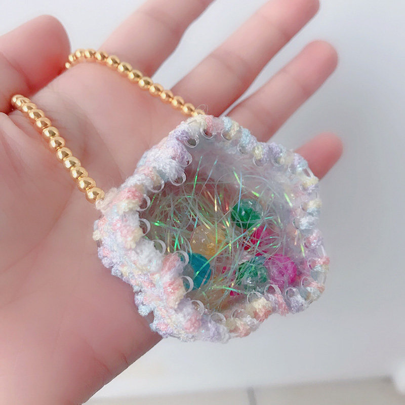 Mini transparent acrylic small round 5cm plate hand hook knitting doll decoration plastic 7cm love punch