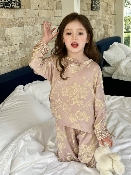 栀了成长记童装女童新中式国风亲肤家居服夏季儿童空调衫睡衣套装