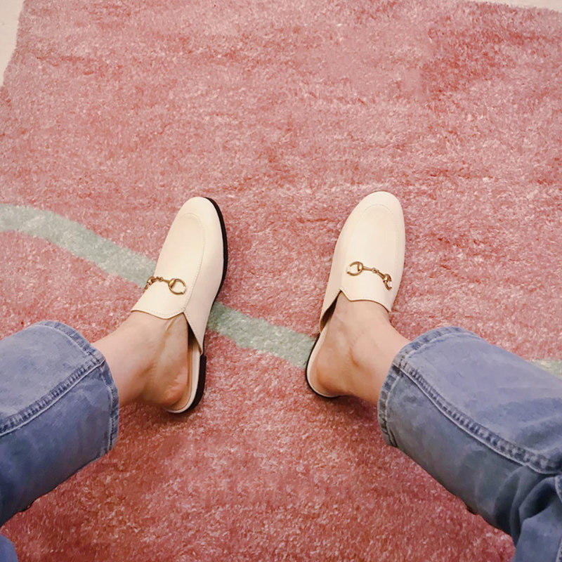 Baotou Slippers outside wearing a foot pedal sloth flat bottom half slipper female Sharg Family Buckle Lego Shoes Müller Half Tug