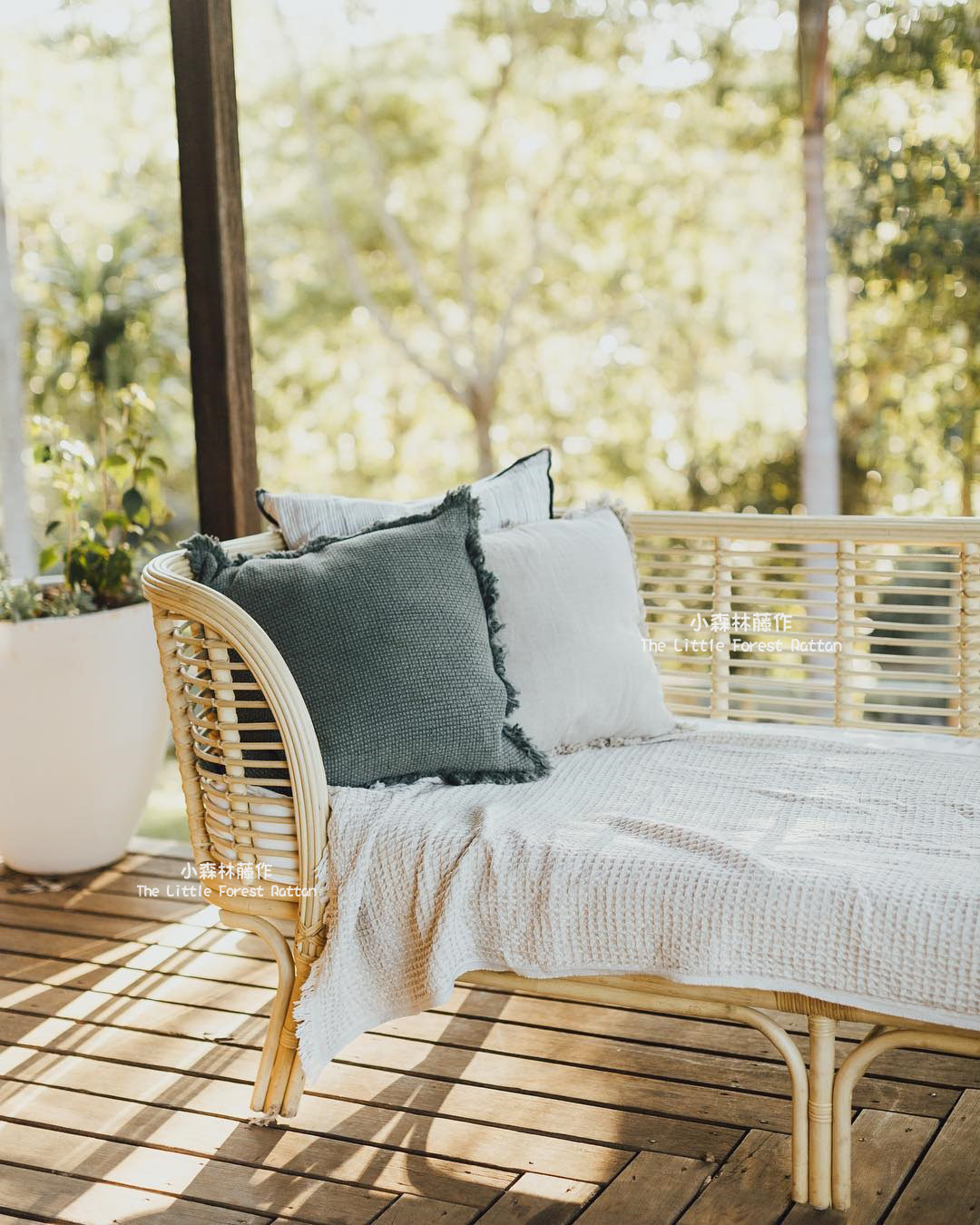 Small Forest Nordic Living Room Vines Art Sofa Chair Folk Juku Minima Modern Real Vine small family Woven Sofa Combined