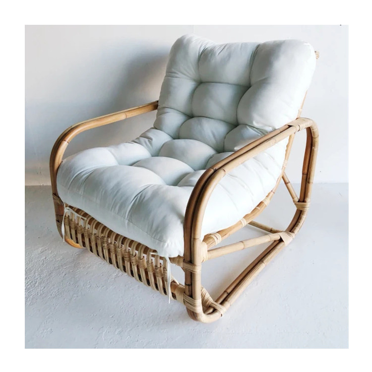 Small Forest Nordic Rattan Choreography Single Sofa Natural Real Vine Chair Minima Day Style Casual Lunch Break Balcony Deck Chair