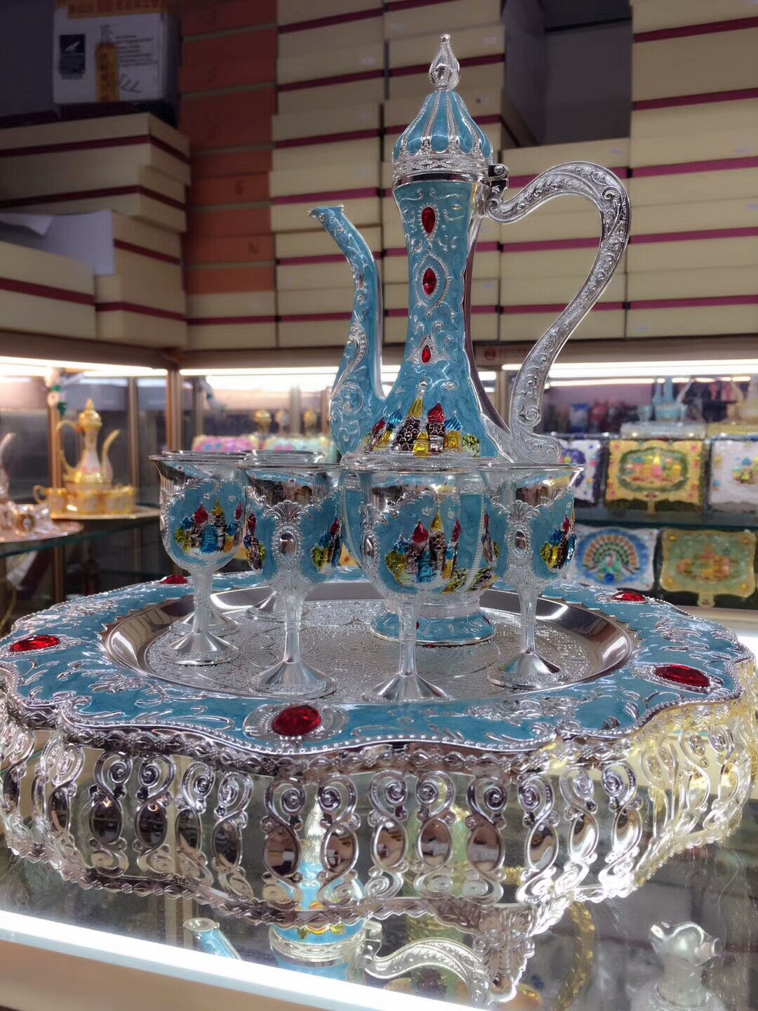 Ancient style wine set sake jug household liquor cup spirits ancient wine set goblet Chinese style palace wine jug