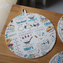 Breakfast round cotton sandwich heat insulation mat pot mat bowl mat cotton linen fabric hand coaster tea mat