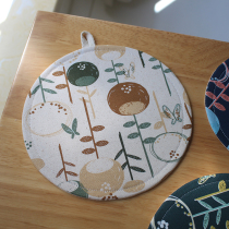 Balloon flowers Nordic round cotton insulation mat pot mat bowl mat cotton linen fabric hand coaster tea mat