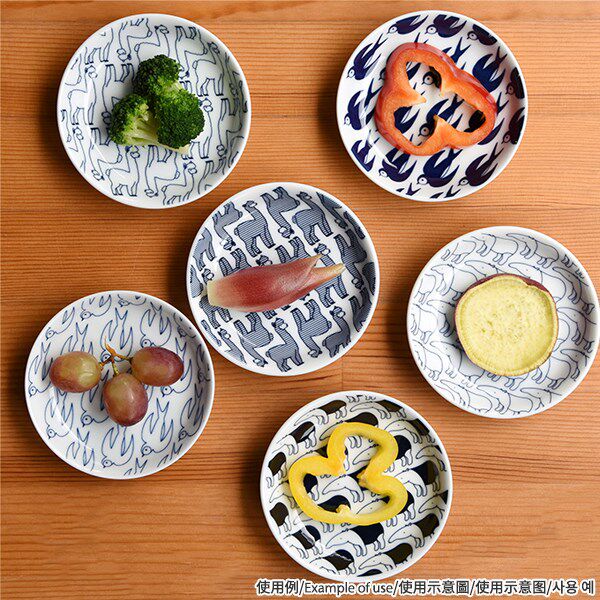 Japanese Hasami-yaki natural69 Janke bean dish small plate Tapir swallow Alpaca 6 pieces