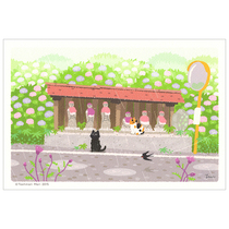 (PART TIME) Japanese Hostel Cat Postcard All Season Scenery B The Tibetan Hall of the Rain in the Rain 1