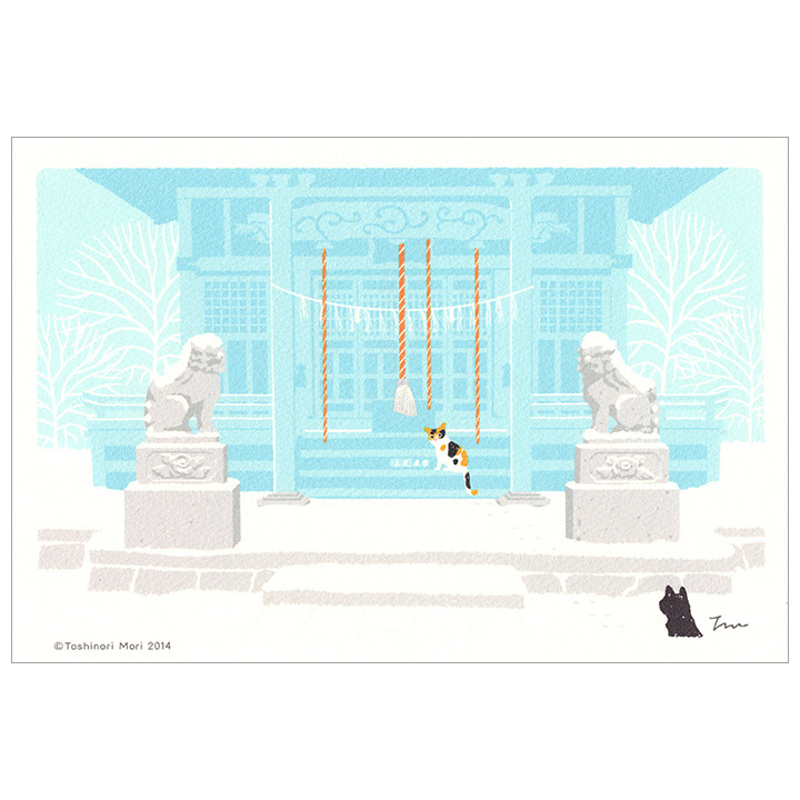 (TIME OF THE YEAR) Japanese Brigade Cat Postcard Season Scenery B 