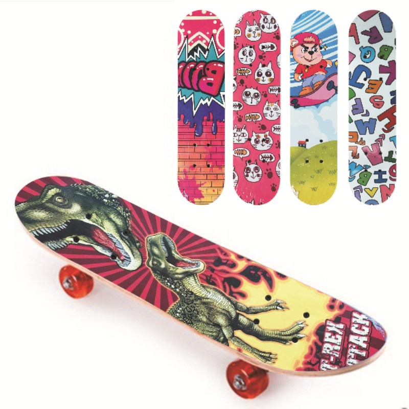 Real boy children's four-wheeled skateboard baby beginners male and female child double seesaw Scooter Flash