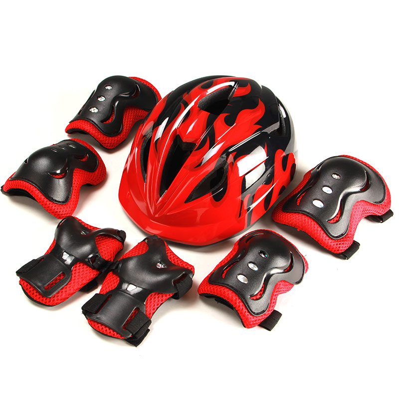 Children wheel slip protective gear set baby safety helmet skateboard with ice-riding bike balance car anti-kneecap safety helmet