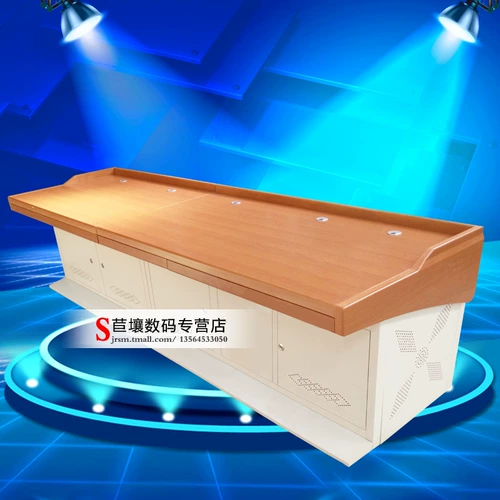 WUTI Operation Desk Мониторинг роскошной желтой дерево -цветовой столешницы Пяти -употребляемая консольная платформа консоли монитора