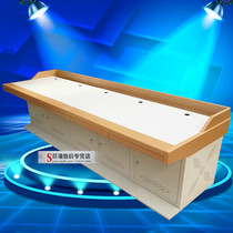 Five-link console thickened type luxury yellow wood edge monitoring console command center console monitoring room console dispatching console command console