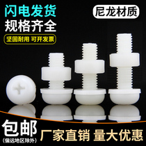 M2-M8 round head cross nylon screw nut plastic screw pan head plastic screw insulated plastic bolt