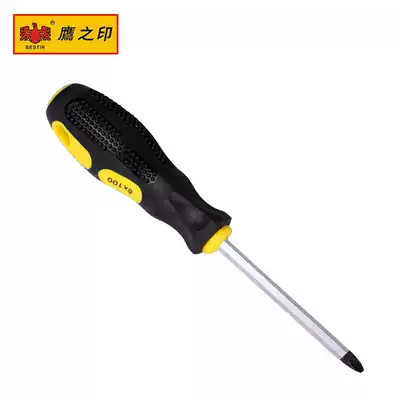 Eagle print non-slip plastic handle Phillips screwdriver screwdriver screwdriver screwdriver knife Hair black strong magnetic