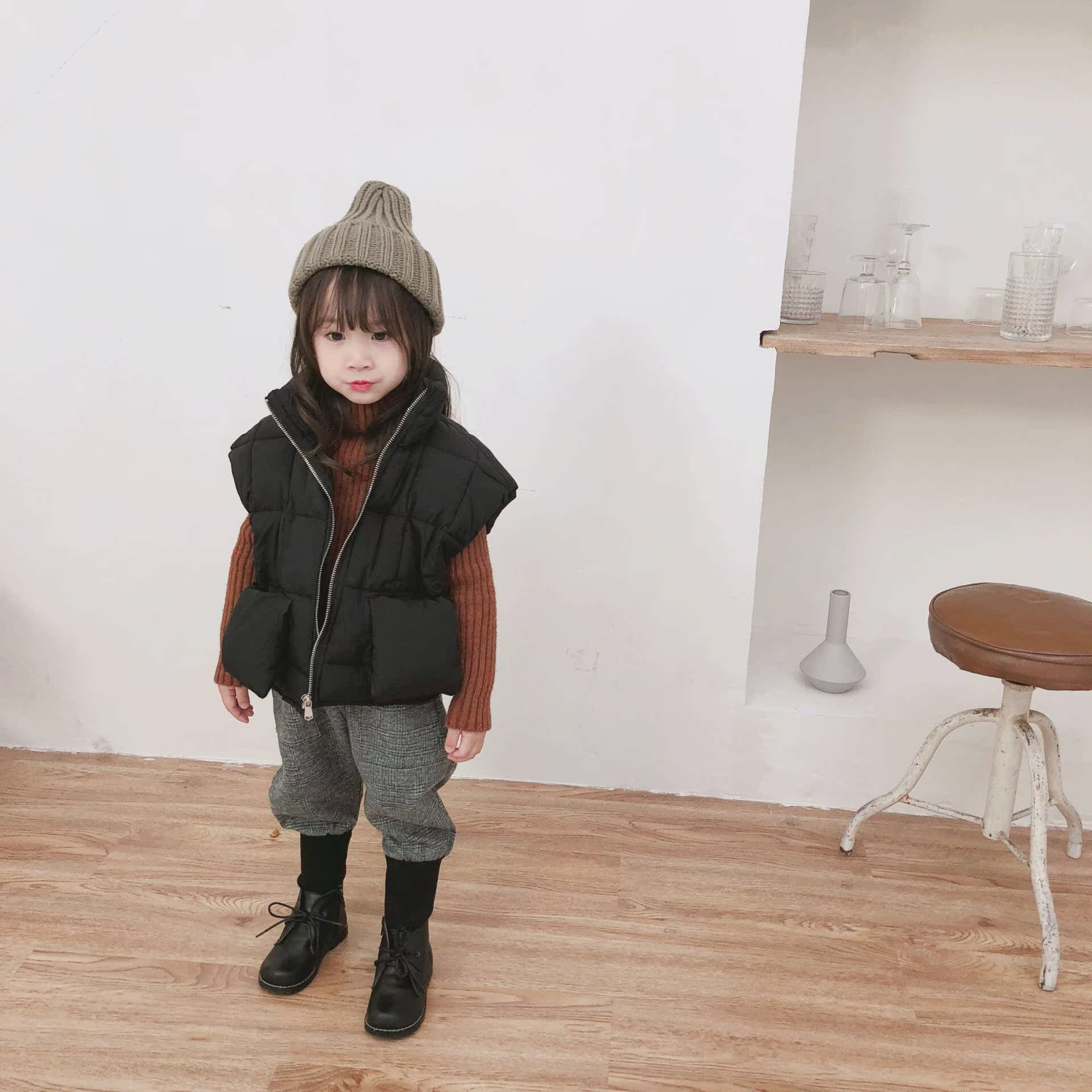 Áo vest cotton trẻ em bên ngoài mặc vest dày Hàn Quốc bé trai và bé gái dày vest vest vest mùa đông quần áo bé gái
