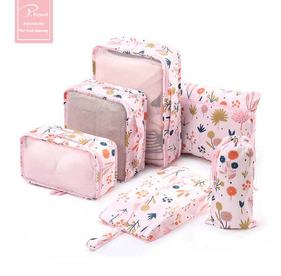 King Flower Set Of 6travel a business travel Storage bag suit trunk Travel Underwear Storage bag Sub bag waterproof clothes Finishing package