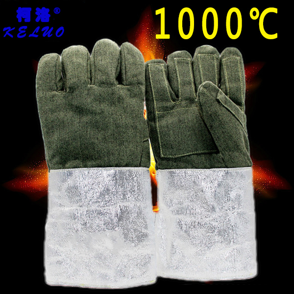 1000 Degrees High Temperature Resistant Gloves Insulation Gloves Industry Five Fingers Flexible Anti-Burn High Temperature Thickened Fireproof Anti-Heat