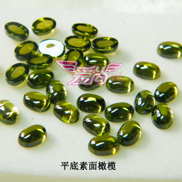 Flat Bottom Vegetal Egg-Shaped Olive Green Zircons Bare Stone Oval 3 * 5mm-8 * 12mm artwork applique ring