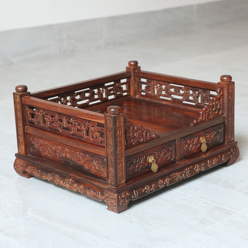 Red Wood File Box All Bearing Red Acid Branches Chinese Style Containing Box All City Wenpan Office Creative Desktop Finishing Box