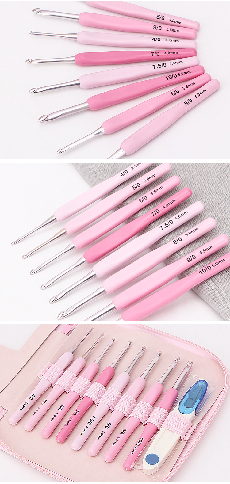 Công cụ đan áo len kim mới gradient mềm xử lý móc bộ 8 phụ kiện thắt lưng PU - Công cụ & vật liệu may DIY dụng cụ may vá