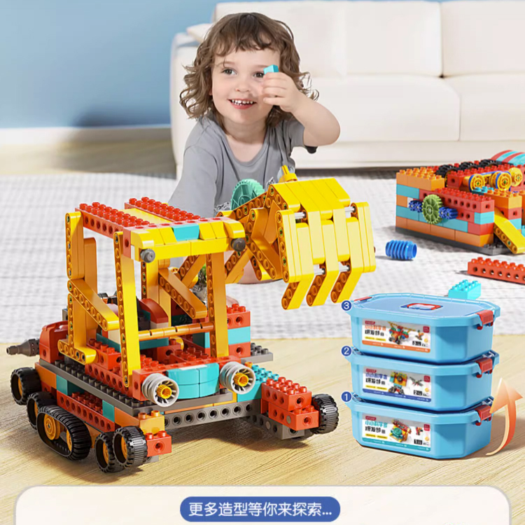 Feile Stem Educational Large Particle Building Blocks Mechanical Gear Remote Control Electric Assembly Programming Robot Toy for Boys