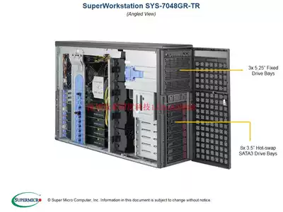 Supermicro 7048GR-TR 4-way GPU quasi-system deep learning Post-rendering computing Workstation server