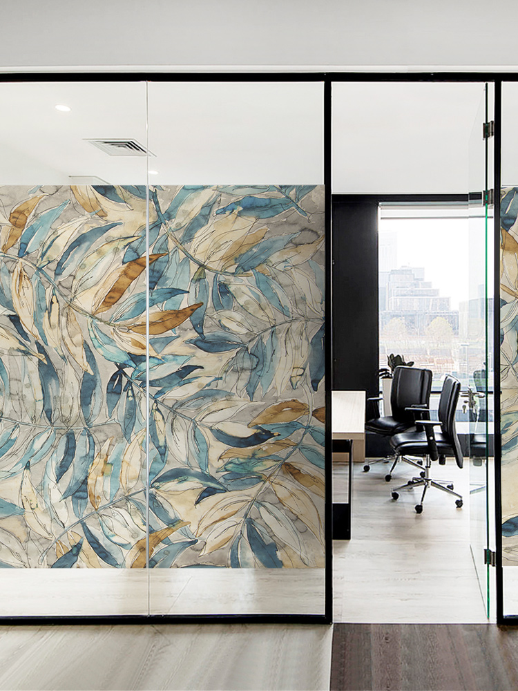 Office doors and windows decorated glass fixture hotels electrostatic grinding transparent transparent household window paste