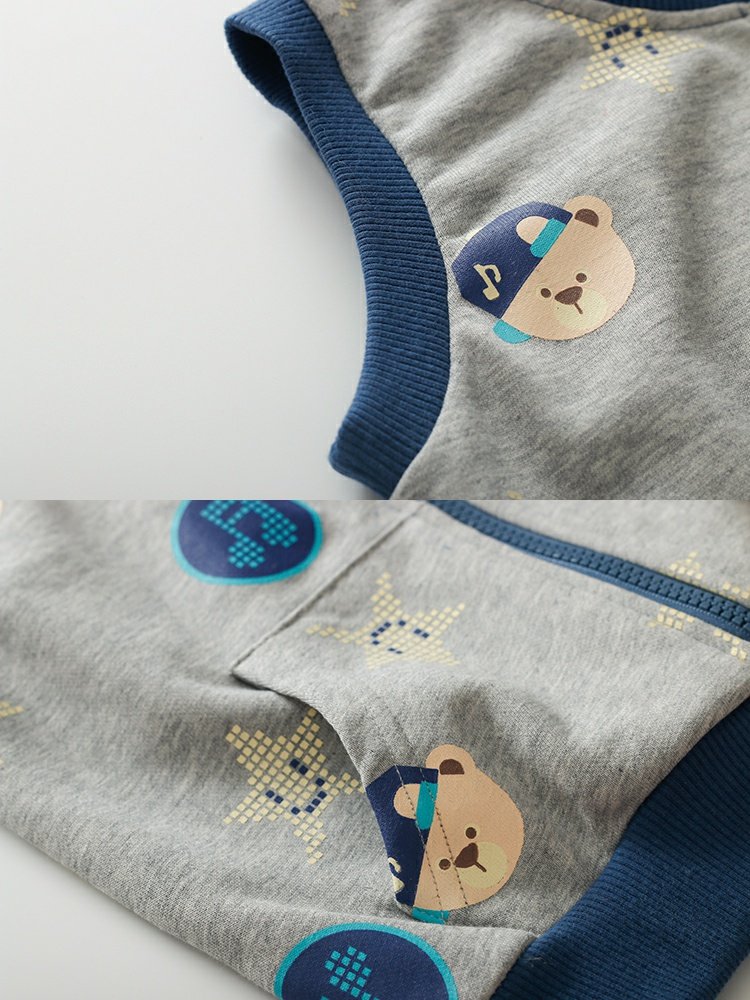Quần áo trẻ em mới cho bé trai vest cotton mùa xuân hoang dã và mùa thu áo vest trẻ em thể thao phiên bản Hàn Quốc áo vest bé dây kéo áo gile cho bé giá tốt
