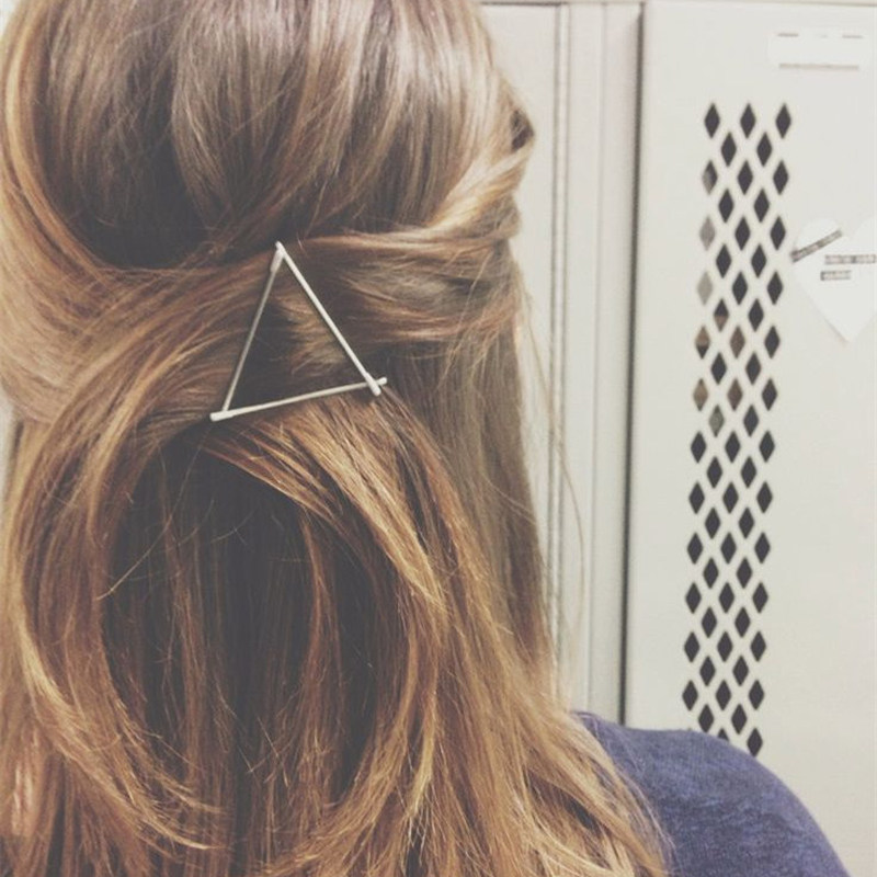 Geometric Triangle Hairpin Haircut Hair Accessories in Europe and America Great Brand Head Accessories Women minimalist Hairpin Clips Small Trinket Side Clip Lipped Sea Clips