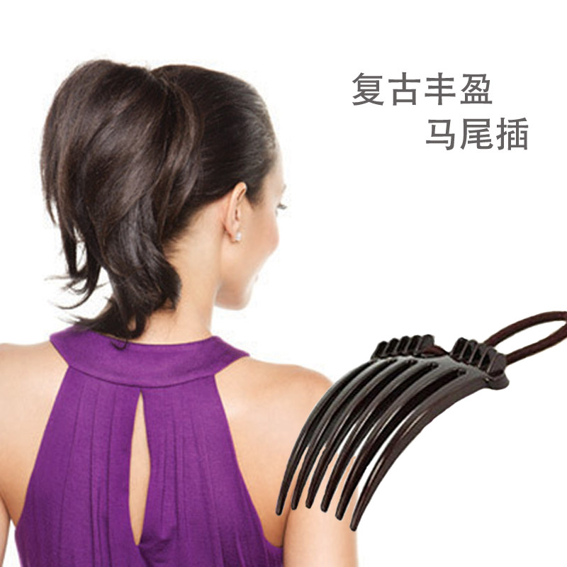 Retro fun-filled ponytail inserts high ponytail god instrumental fixed herbenhead fluffy ponytail cushion high instrumental high horse tail hair accessories