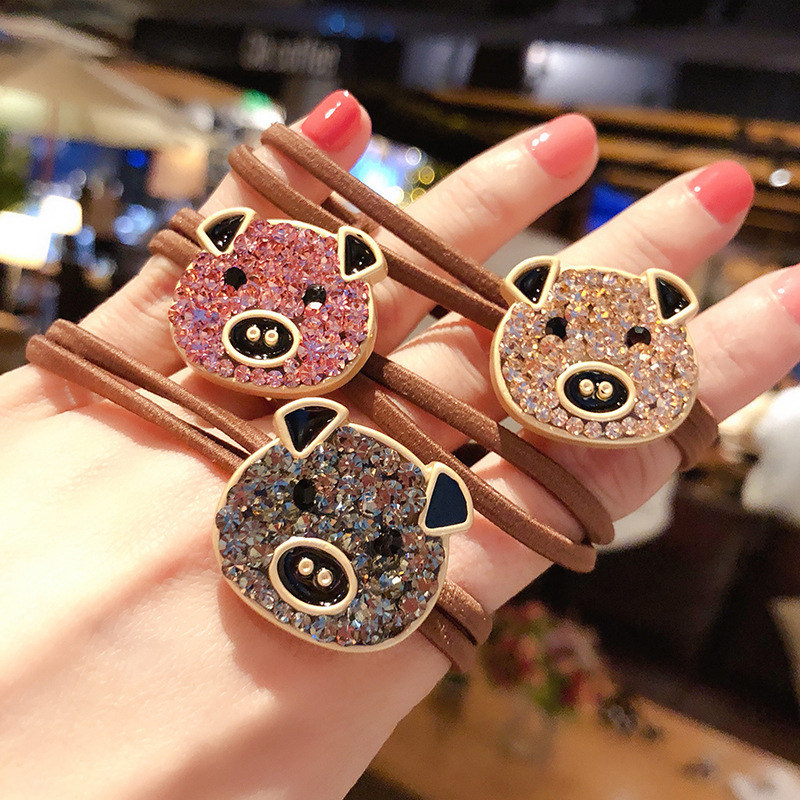 Hair Circle Korean New Year Transshipment Pig Leather Fascia Hair Leather Fascia Headwear Mesh Red Spin Piggy Piglet Hair Leather Fascia Hair Girl