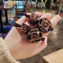 Hair ring BAO WEN Women Korea East gate net red identical BAO WEN leather gluten hair rope headwear macaronza hair leather gluten