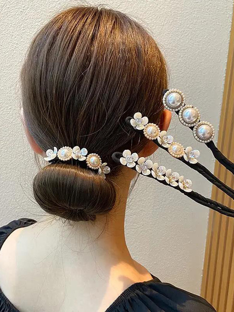 2021 new flower and pearl dish hair dish fluffy flower bud head fairy shape dish hair artifact