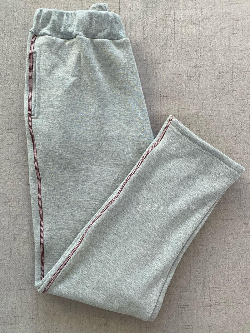 Winter style plus suede school pants Nanjing one of the same spring and autumn funds girls pure cotton light grey school uniform pants sport long pants