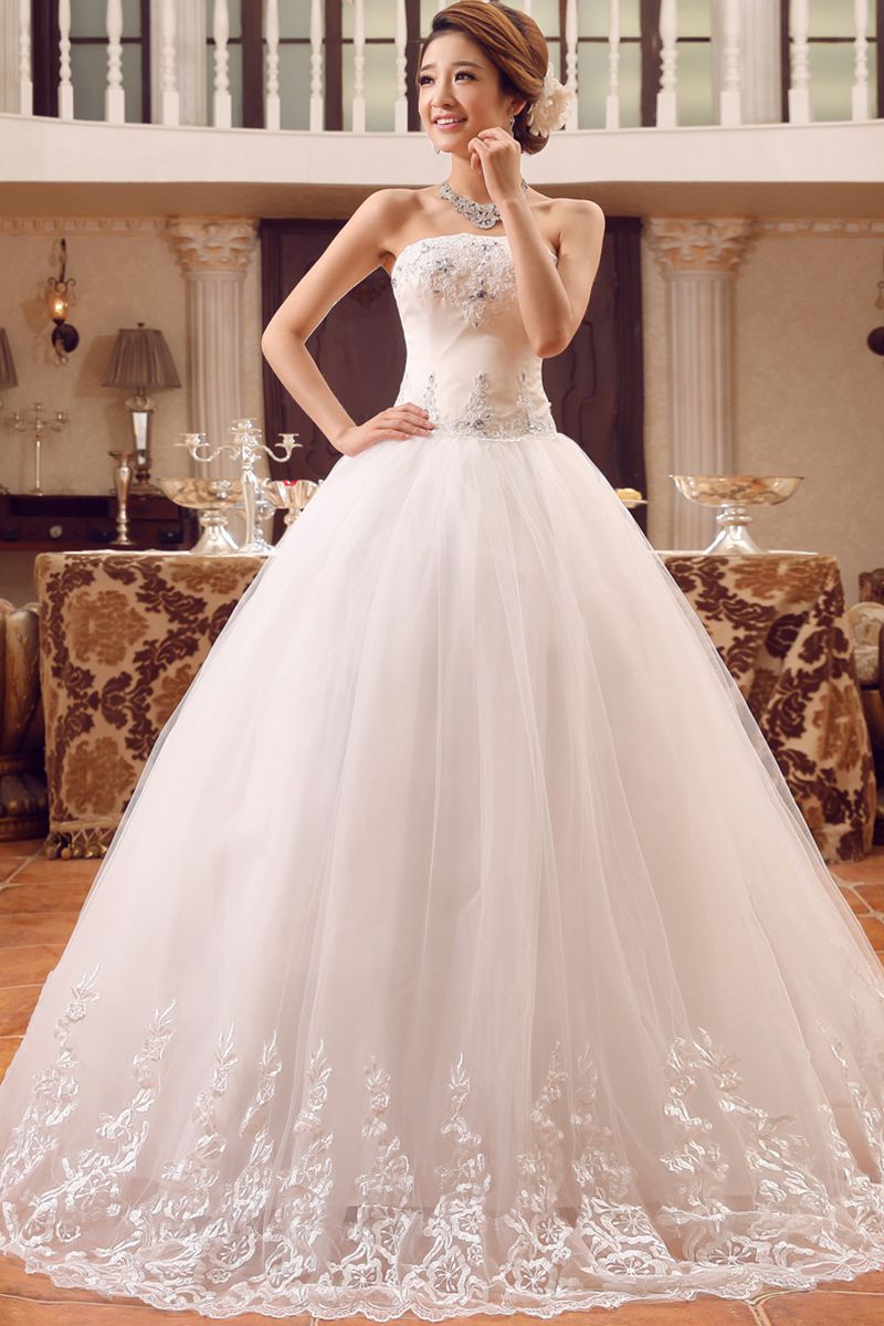  Custom+One white wedding dress  