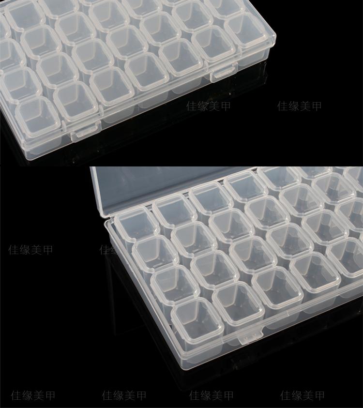 Nail Art Trang sức lưu trữ Hộp Nail Nail Hộp có nắp 28 Trang sức Nail Trang sức Hộp lưu trữ Công cụ cọ râu vẽ nail