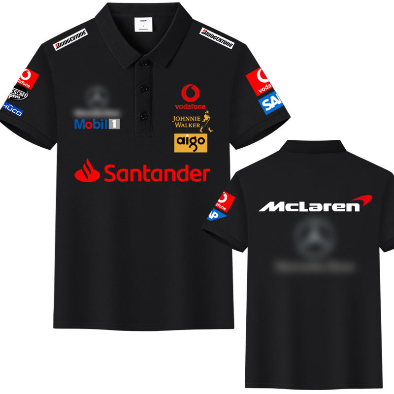 F1 Racing Mercedes-Amg Mclaren Team Uniform Summer Ice Silk Cotton Polo Shirt Short-Sleeved T-Shirt Men's Trendy T-Shirt