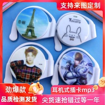 Plug-in headphone style mp3 Mini hanging ear MP3 player wireless sports headphones mp3 students listen to songs with body