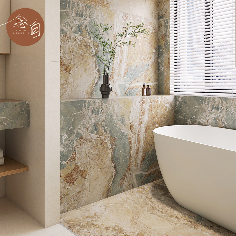 High-End Retro Luxury Stone Kitchen and Bathroom Background Wall Tiles, Marble Texture Floor Tiles, Non-Slip and Wear-Resistant Universal Tiles for Living and Dining Rooms