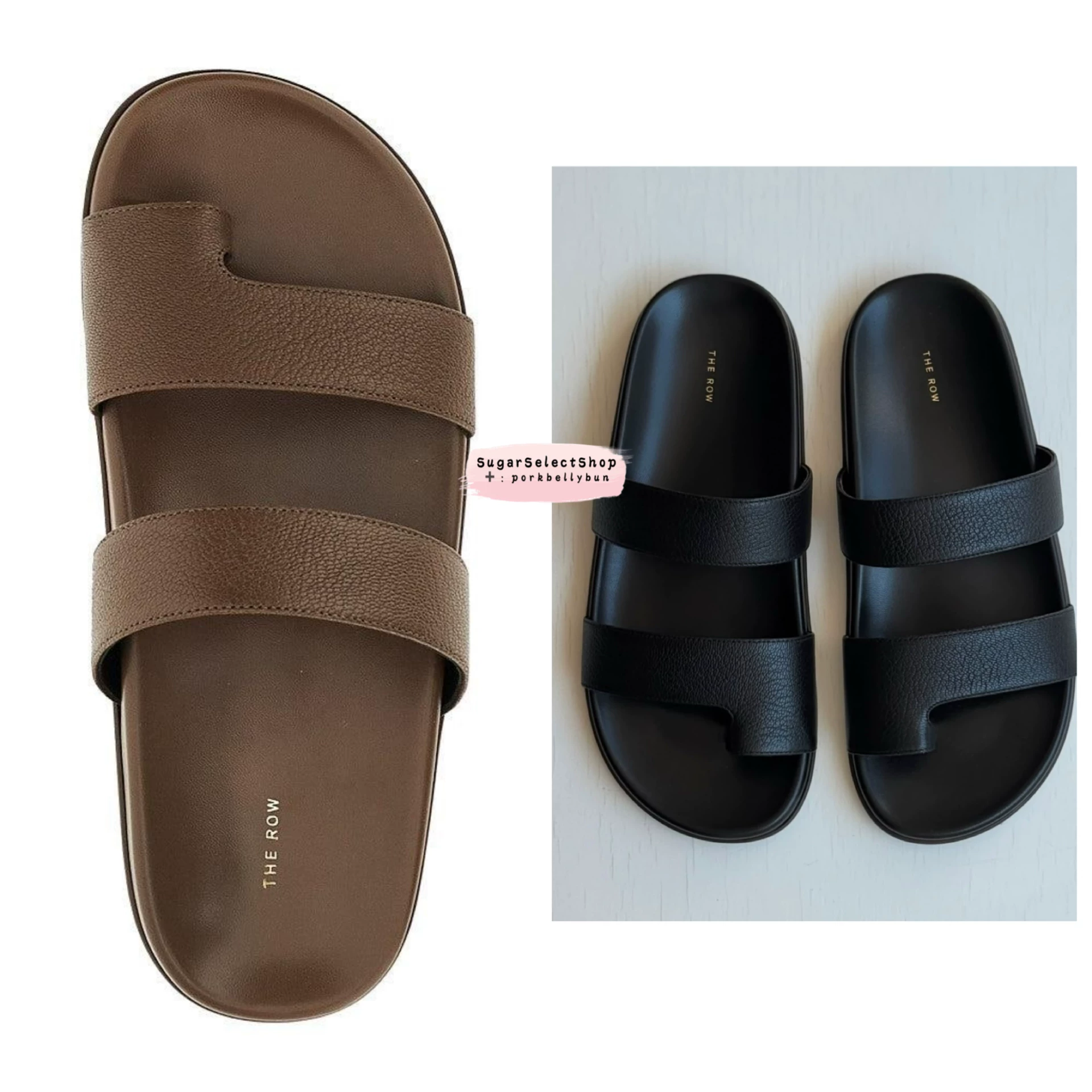 Скидки в Китае ~ The Row Hugh Goatskin Легкая посадка шлепанцы на подошве