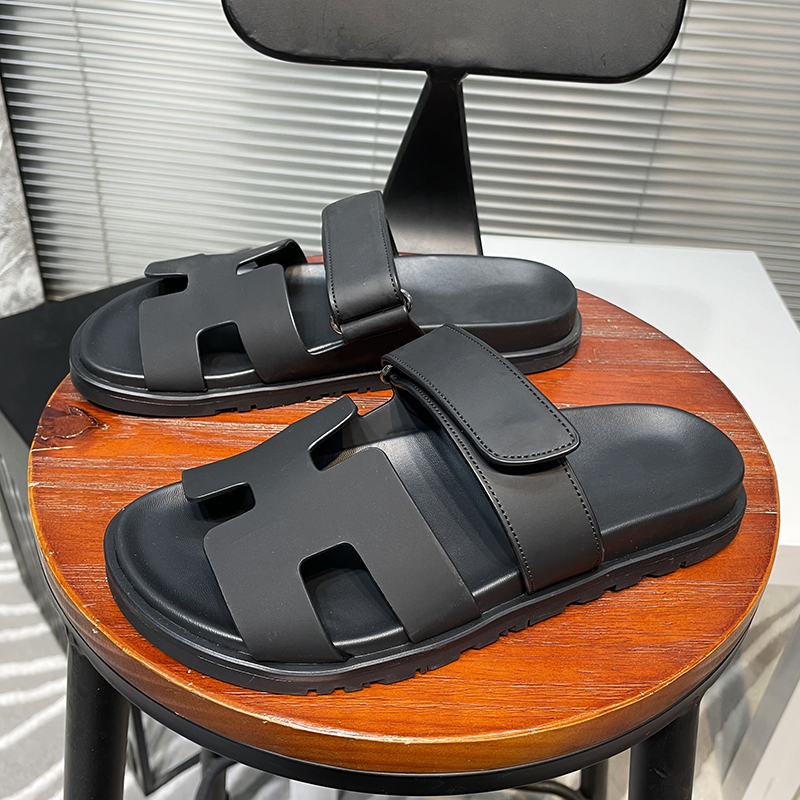 Big Brand Summer Outdoor Couple Style H Brand Two-Strap Men's Youth Fashion Versatile Velcro Beach Flip-Flops g