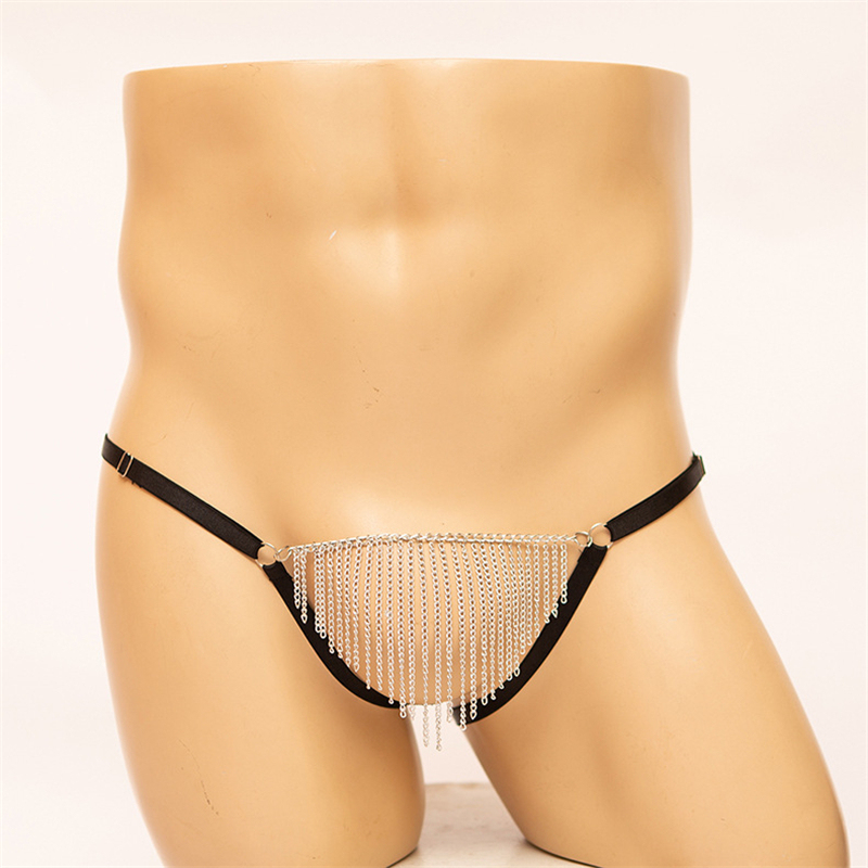 Sexy Men's Underwear with Tassels, Tempting and Trendy, Nightclub Catwalk Double Thong, Fashionable Korean Style T-Pants, Large Size Fashion