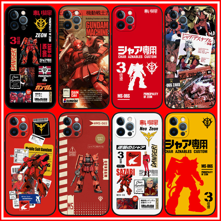 Red Comet Mobile Phone Case Ip11/12/13/14Promax Red Zaku Mobile Suit Gundam K50/60 Shazabi P50 Chia Special Mate40 Silicone Soft Shell Honor 80.13m