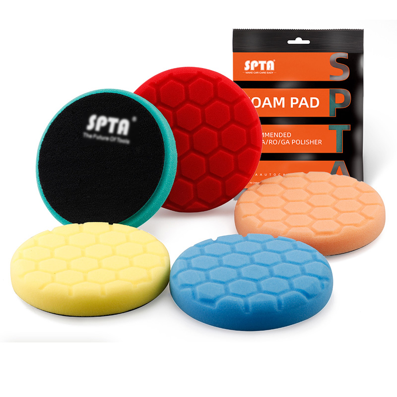SPTA straight edge honeycomb polishing sponge disc waxing sponge scratch repair restoration disc car beauty polishing disc