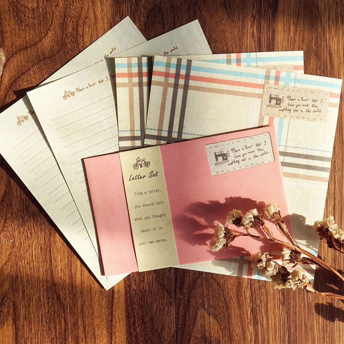 Grid Suit Combined Letter Paper Envelope 8 Styles