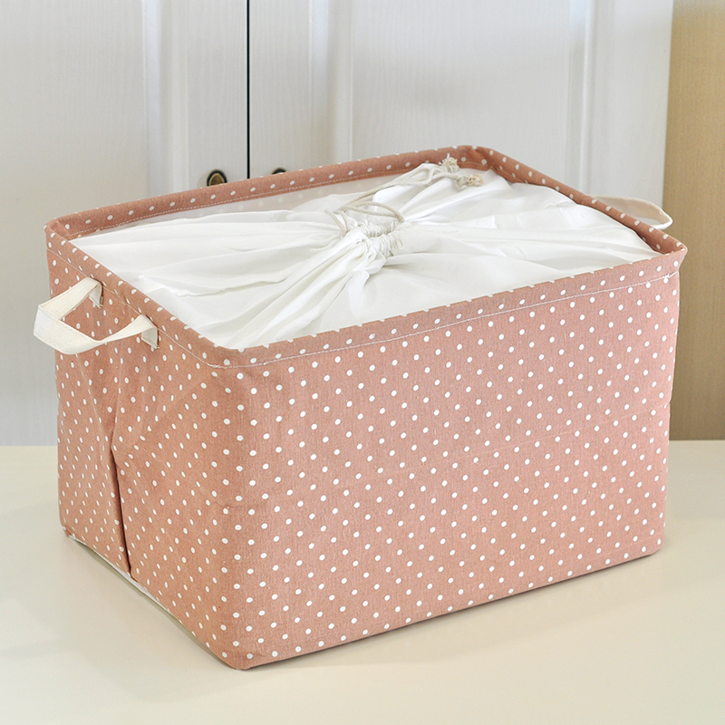 Pint Yo-yo Living Wave Point Cotton Linen Containing Box Clothing Finishing Box Containing Basket Washable Bungable Mouth Cashier Bag