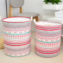 Japanese Zakka cotton and linen box toy storage bucket waterproof folding storage basket large sundries storage
