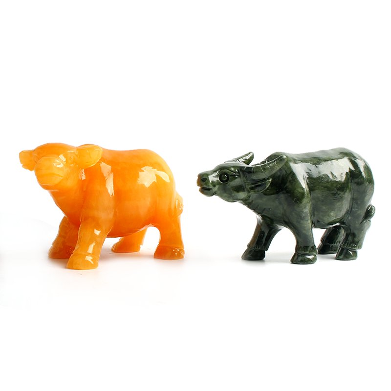 Xuanyou Nanyu Jade Cow Ornament Buffalo Stone Carving Ox Ornament Lying Ox Zodiac Stone Ox Twelve Zodiac Jade Ox