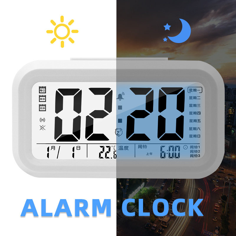 Small Electronic Alarm Clock Silent Creative Clock Student Bedside Bedroom Night Light Watches children Smart minimalist Digital Clock